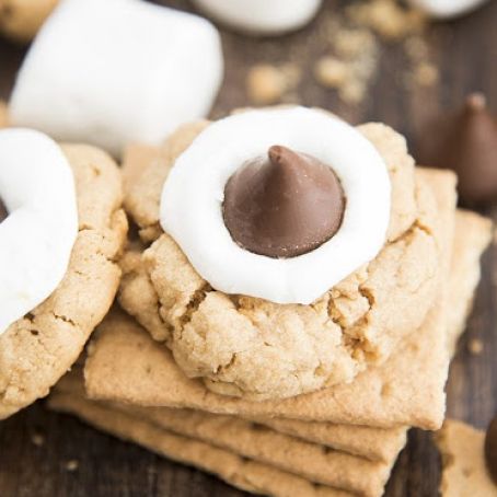 Hershey Kiss Peanut Butter Smores Cookies